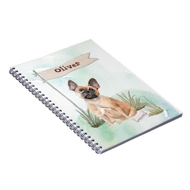 Custom Name French Bulldog Pet Dog Notebook (Right Side)