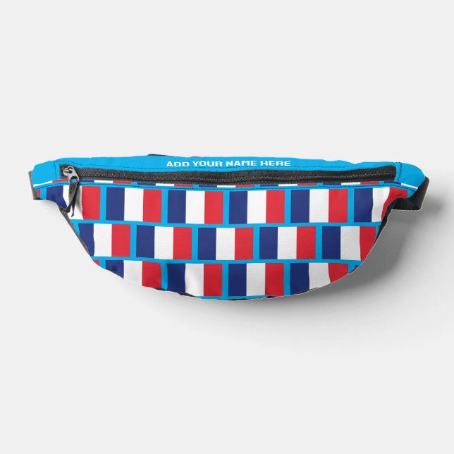Custom Name FRENCH FLAG OF FRANCE Bum Bags (Lay Down)