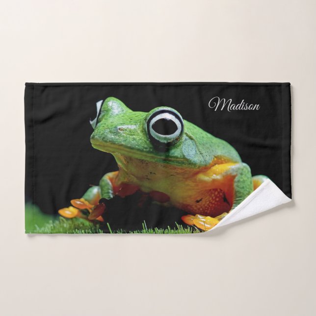 Custom Name Frog Hand Towel (Hand Towel)