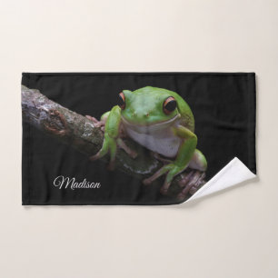 Custom Name Frog Hand Towel
