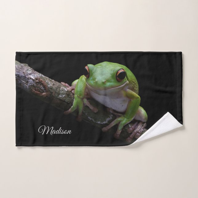 Custom Name Frog Hand Towel (Hand Towel)