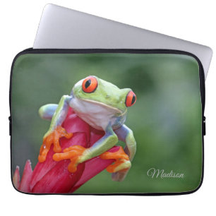 Custom Name Frog Laptop Sleeve
