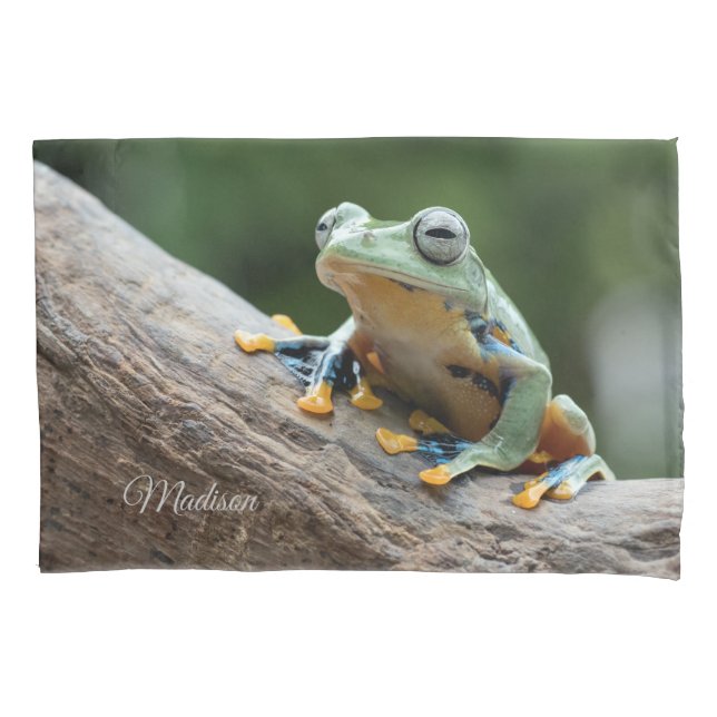 Custom Name Frog Pillow Case (Front)
