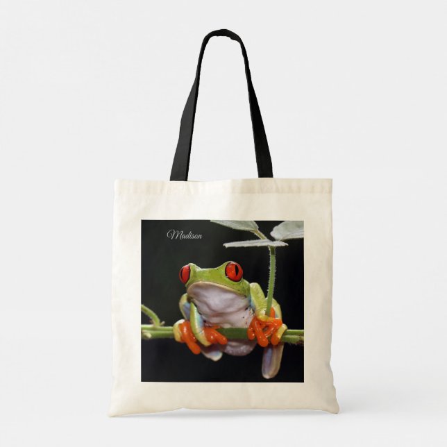 Custom name Frog tote bags (Back)