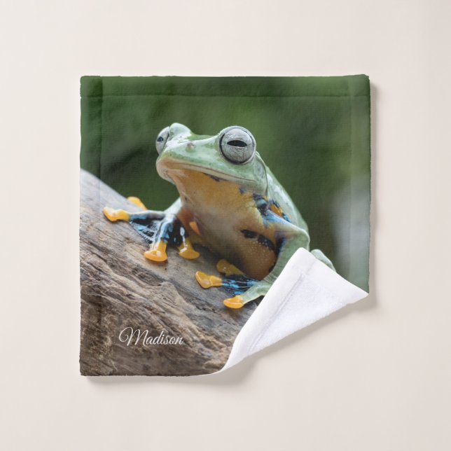 Custom Name Frog Wash Cloth (Wash Cloth)