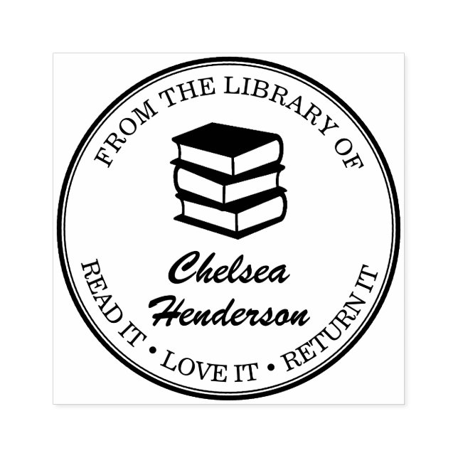 Custom Name From the Library Rubber Stamp (Imprint)