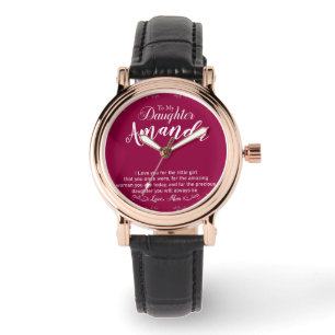 Custom Name Fuchsia Message for Daughter from Mum Watch