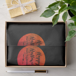 Custom Name Full Moon Pattern Happy Halloween Tissue Paper