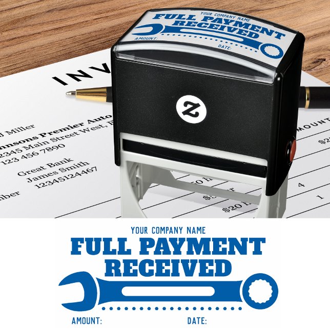 Custom Name Full Payment Thank you! WRENCH Self-in Self-inking Stamp (Creator Uploaded)