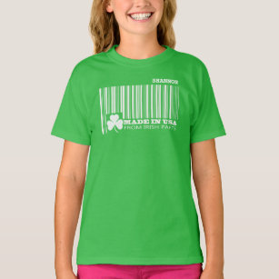 Custom Name Fun Barcode St.Patrick's Day  T-Shirt