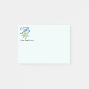 Custom Name Fun Bluebird Bird Nature Art Post-it Notes