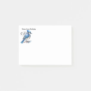 Custom Name Fun Bluejay Blue Jay Bird Nature Art Post-it Notes