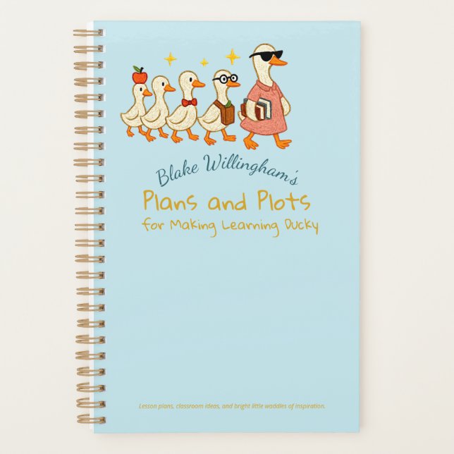 Custom Name Fun Cool Teacher Goose Planner (Front)