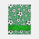 Custom name fun green soccer balls green stripe
