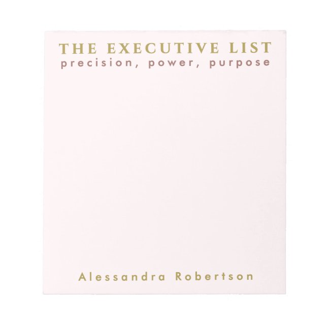 Custom Name Fun List Lover Pastel Pink Minimalist  Notepad (Front)