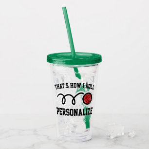 Custom name funny bocce ball acrylic tumbler glass