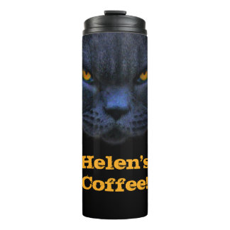 Custom Name Funny Cross Cat Coffee Thermal Tumbler