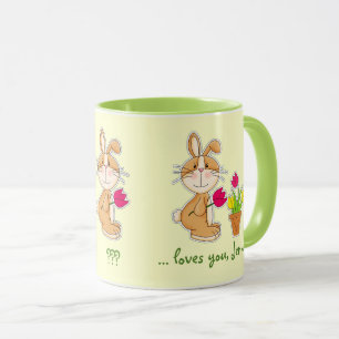 Custom Name Funny Easter Bunny Gift Mug