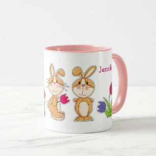 Custom Name Funny Easter Bunny Gift Mugs