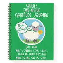 Custom Name Funny Easter Sheep Gratitude Journal 