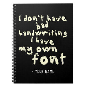 Custom Name Funny Font Typography Modern Notebook