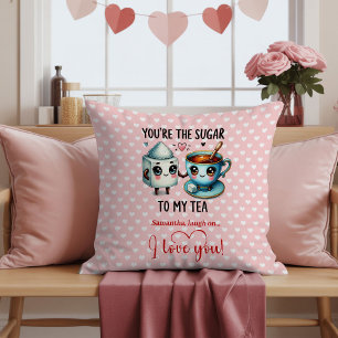 Custom Name Funny Food Cartoon Valentine Pillow