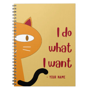 Custom Name Funny Lovely Cat Lover Notebook