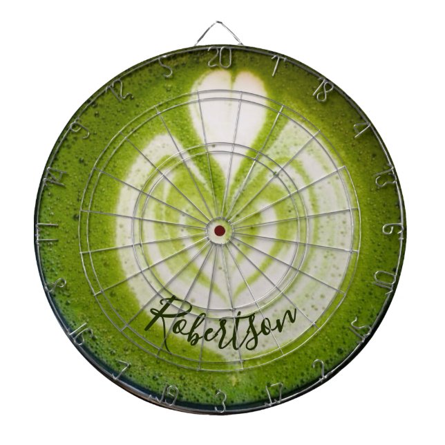 Custom Name Funny Matcha Latte Lover Green Tea Dartboard (Front)