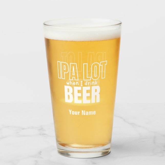 Custom Name Funny Modern Pint Beer  Glass (Front Filled)