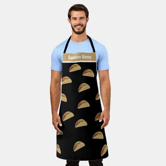 Custom Name  Funny Taco Apron (Worn)