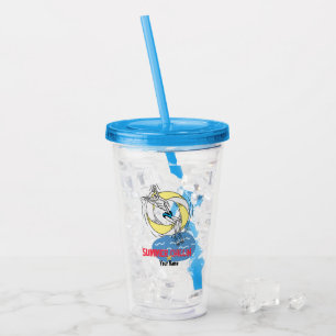 Custom Name Funny Trendy Skeleton Summer Chillin'  Acrylic Tumbler