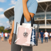 Custom Name Game Day Ready Clear Stadium Tote Bag