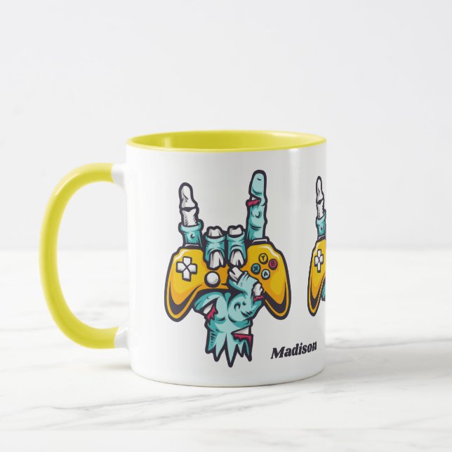 Custom name Gamer Zombie Mug (Left)
