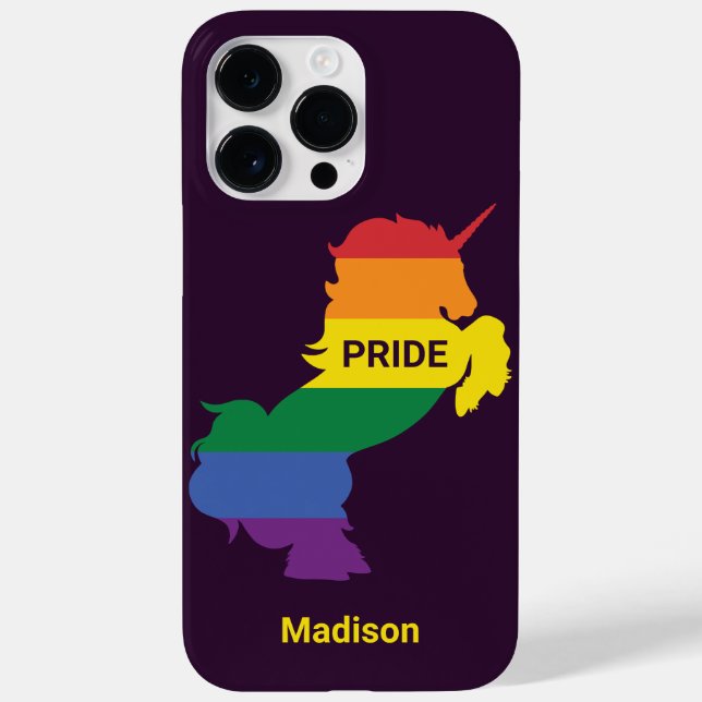 Custom Name Gay Unicorn Case-Mate iPhone Case (Back)