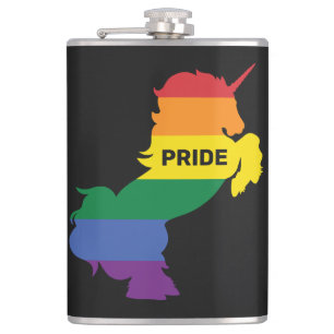 Custom Name Gay Unicorn Hip Flask
