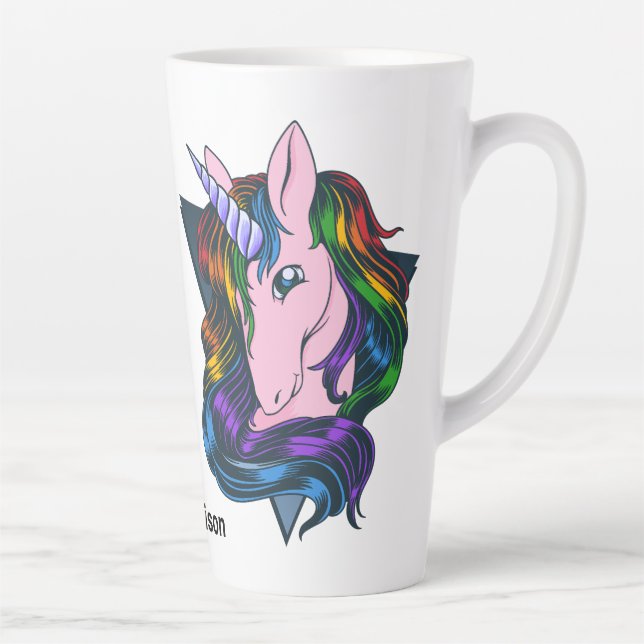 Custom Name Gay Unicorn Latte Mug (Right)