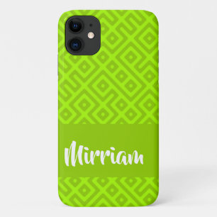 Custom name geometric print pattern iPhone 11 case