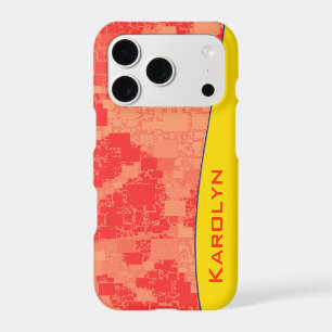 Custom Name Geometric Tangerine Zeal Abstract