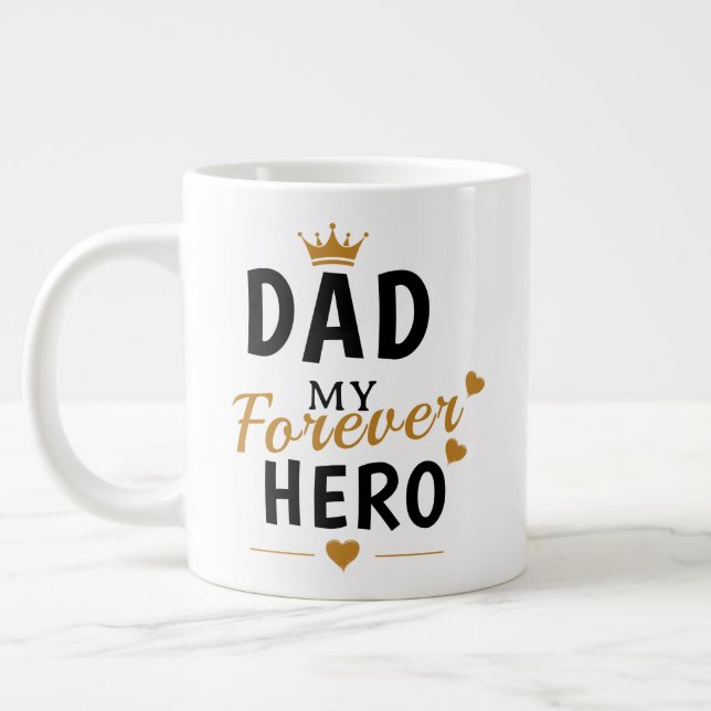 Custom Name Gift For Dad  Large Coffee Mug (Left)