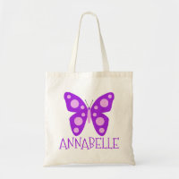 Custom Name Girls Purple Pink Butterfly