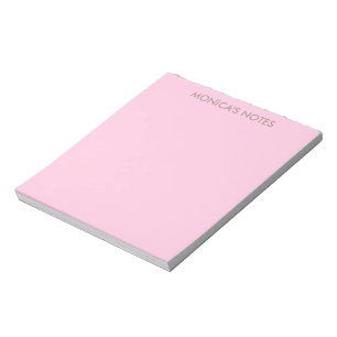 Custom name girly pink notepad