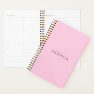 Custom name girly pink planner