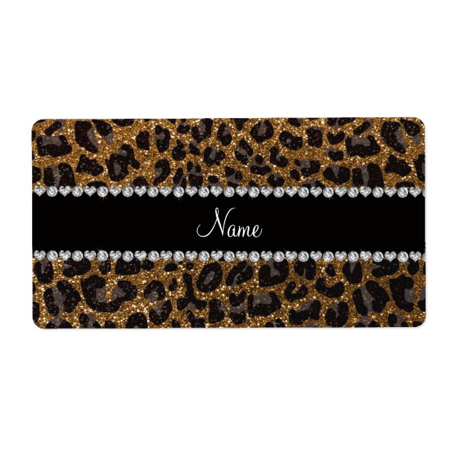 Custom name gold glitter leopard print (Front)