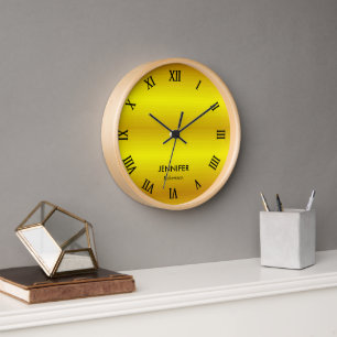 Custom name gold gradient clock
