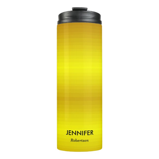 Custom name gold gradient thermal tumbler (Front)