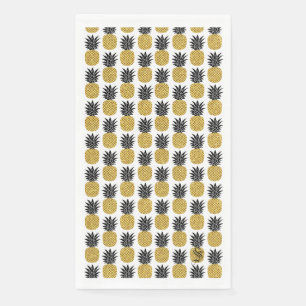 Custom Name Gold Pineapple Disposable Bathroom Napkin