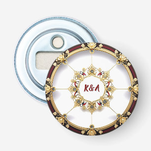 🔑 Custom Name Golden Circular Frame Bar Gift Bottle Opener