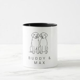 Custom Name Golden Retriever & Labrador Minimalist Mug