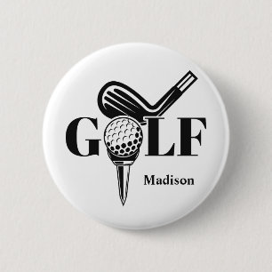 Custom Name Golf 6 Cm Round Badge