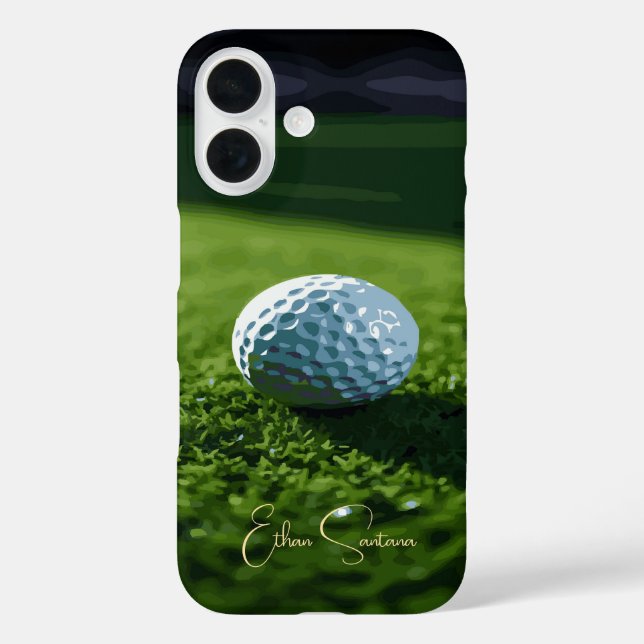 Custom Name Golf Ball on Grass Case-Mate iPhone Case (Back)